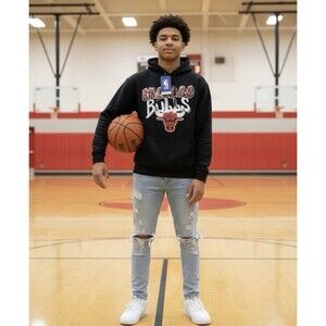 NBA Chicago Bulls Boys Pullover Hoodie Black Cotton 14-15YRS